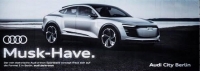 Audi e-tron Sportback concept reklamowane pod hasłem "Musk-Have"