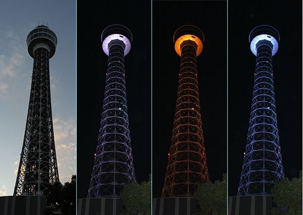 Iluminacja Yokohama Marine Tower przy użyciu systemu Leaf to Home