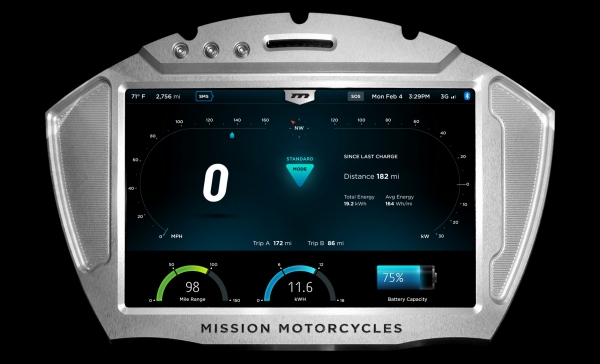 Mission Motorcycles Mission R - wyświetlacz MissionOS