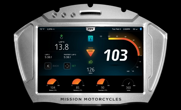 Mission Motorcycles Mission R - wyświetlacz MissionOS