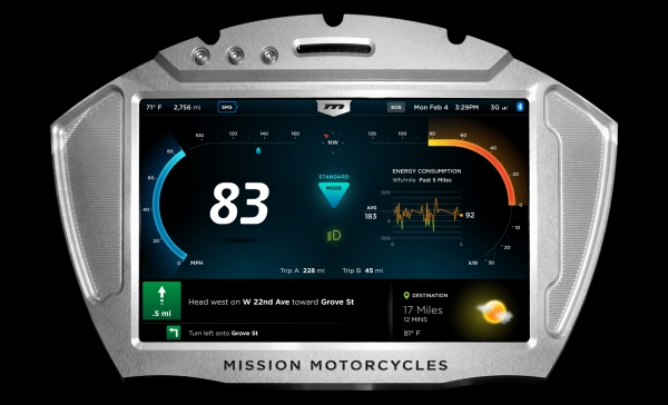 Mission Motorcycles Mission RS - wyświetlacz MissionOS