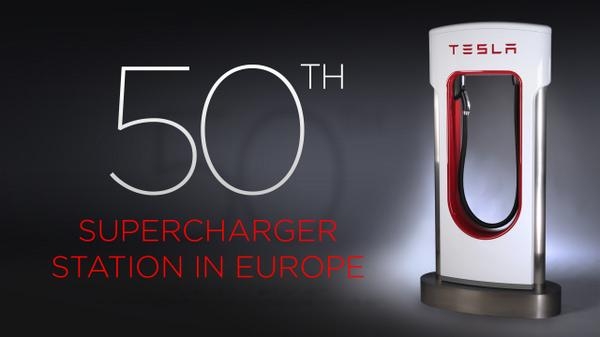 50 stacji szybkiego ładowania Tesli w Europie