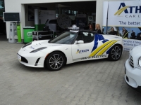 Tesla Roadster firmy Athlon Car Lease odwiedził Warszawę