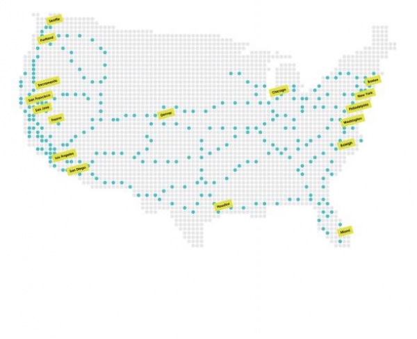 Planowana sieć punktów ładowania Electrify America