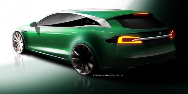Tesla Model S przerobiona na kombi przez Niels van Roij Design/RemetzCar